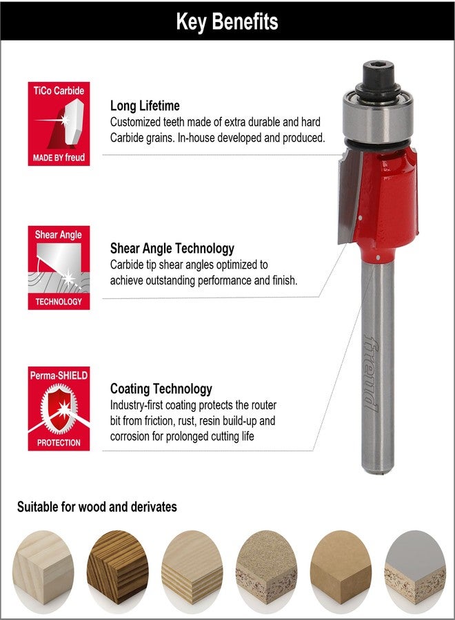 فرويد لقمة تقريب الحواف الخشبية من فرويد (مجموعة بوش) F03FR01763 - 6 مم - Image 4